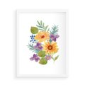 Plakat w ramie 50x70 - Kwiatowe Inspiracje - akwarelowe polne kwiaty, minimalistyczny plakat - rama biała