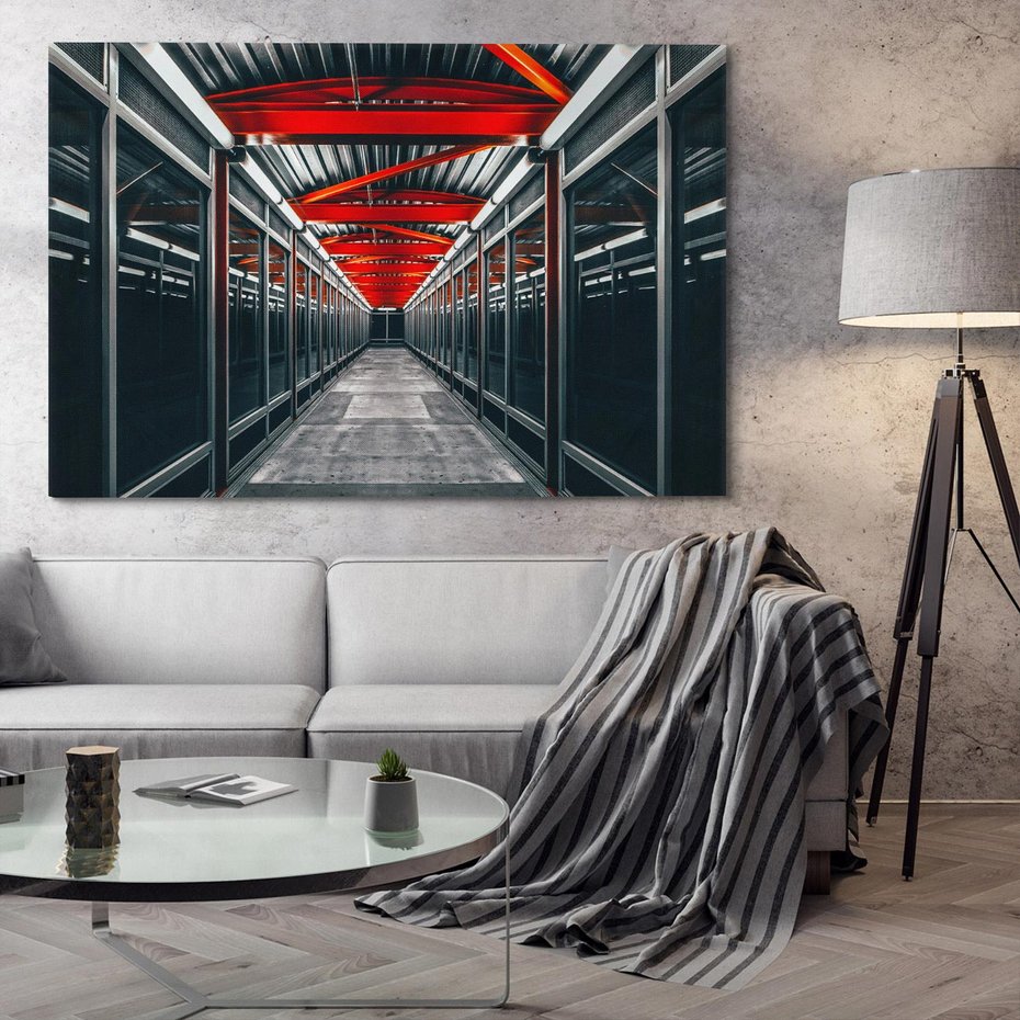 Obraz na płótnie 100x70 - Nieskończoność Przestrzeni - korytarz, perspektywa