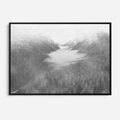 Obraz w ramie 70x50 - Szare Góry - zamglony krajobraz, las - rama czarna