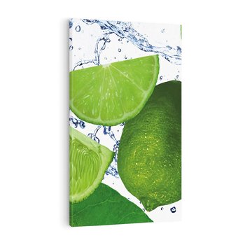 Obraz na płótnie 80x120 - Świeże limonki - limonki, woda
