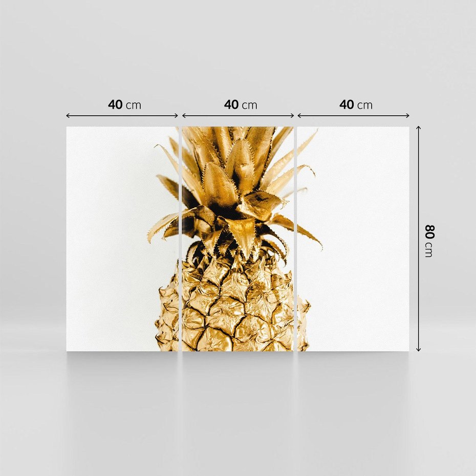 Obraz na płótnie 120x80 - Ekskluzywny Akcent - złoty, ananas