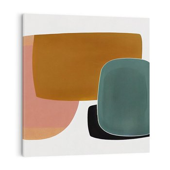 Obraz na płótnie 40x40 - Emocje w akwarelach - geometryczne dziwne kształty, turkusowy