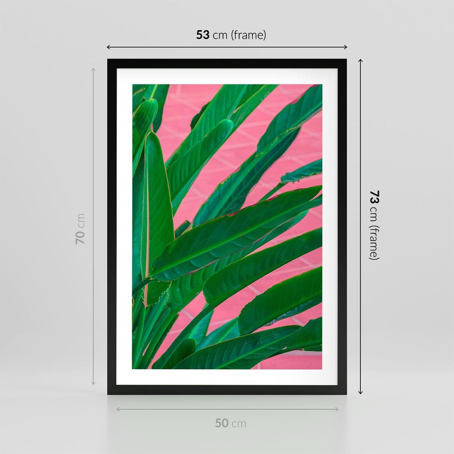 Plakat w ramie 50x70 - Odezwij się do przeszłości - liście, retro - rama czarna