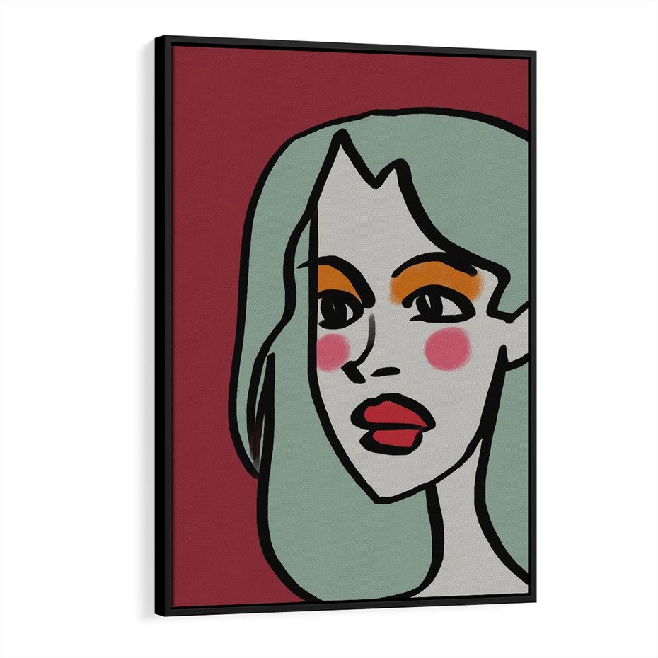 Obraz w ramie 70x100 - Ekspresja Linii - nowoczesny plakat, mocna linie - rama czarna