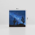 Obraz na płótnie 70x70 - Nocne Tajemnice Pustyni - gwieździsta noc, granatowe niebo