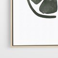 Obraz w ramie 50x70 - Cytrynowe Echo - minimalistyczny plakat, cytryna - rama drewno