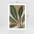 Plakat bez ramy 21x30 - Nowoczesność Natury: Plakat z Zielonymi Liśćmi - nowoczesny plakat, beż