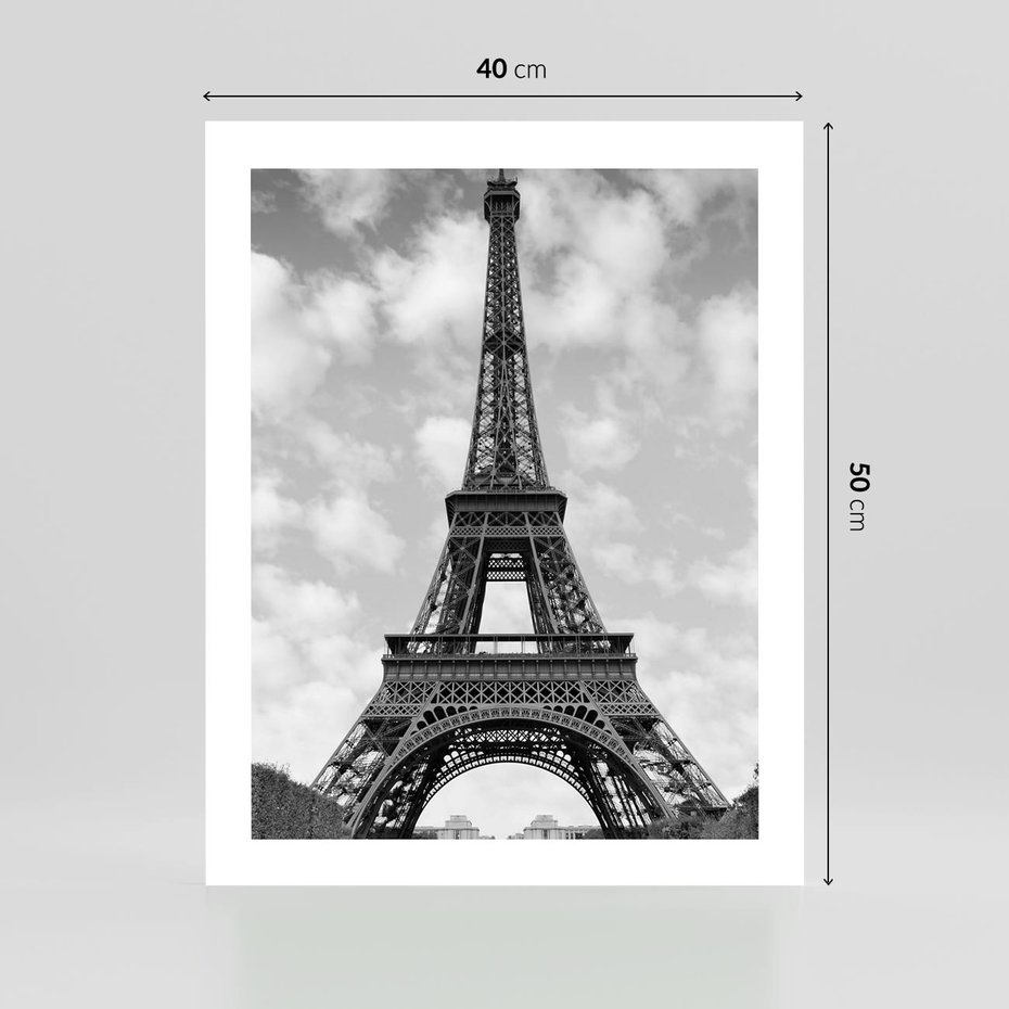 Plakat bez ramy 40x50 - Nocna panorama Paryża z wieżą Eiffla - Eiffla, Paryż