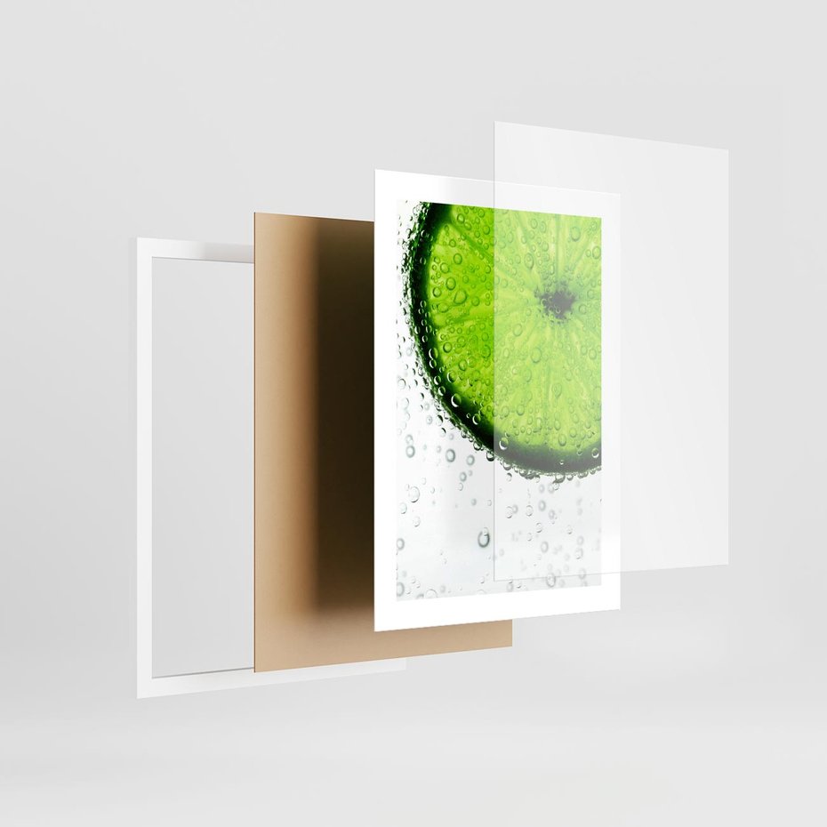 Plakat w ramie 30x40 - Świeżość i kwasowość limonki - limnka, owoce - rama biała