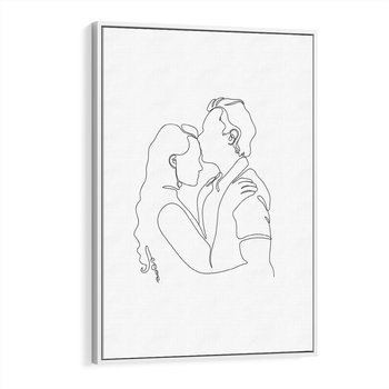 Obraz w ramie 80x120 - Wewnętrzne Emocje - para zakochanych, kobieta i mężczyzna - rama biała