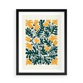 Plakat w ramie 50x70 - Impulsy Kreatywności - abstrakcyjne żółte kwiaty, kompozycja - rama czarna