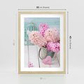 Plakat w ramie 30x40 - Kwiatowa harmonia hiacyntów - kwiaty, hiacynty - rama drewno