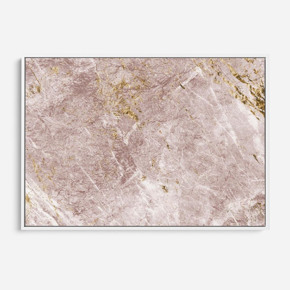 Obraz w ramie 120x80 - Wyjątkowa Stylizacja - marmur, złoto - rama biała