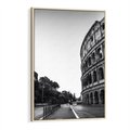 Obraz w ramie 80x120 - Echa Historii - czarno biała fotografia, koloseum - rama drewno