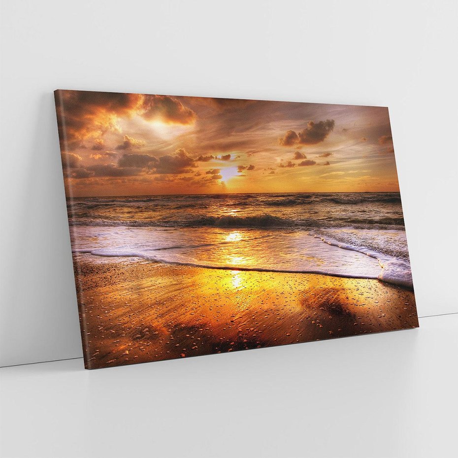 Obraz na płótnie 120x80 - Tropikalna wyspa nad oceanem - zachód, słońca