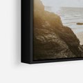 Obraz w ramie 50x50 - Magia Wieczornego Spokoju - plaża, zachód - rama czarna