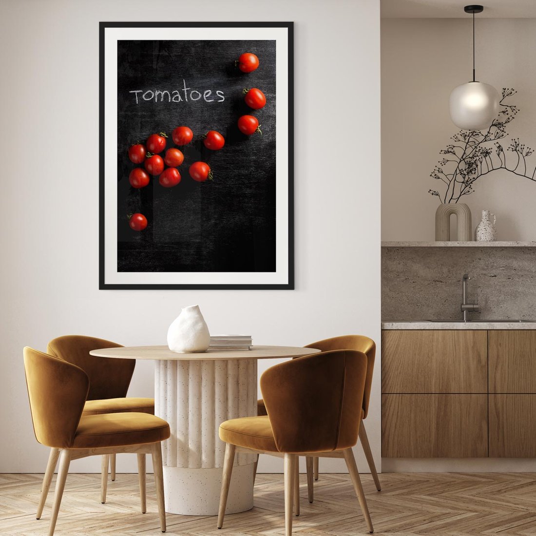 Plakat w ramie 40x50 - Świeżość Smaku - pomidory, kuchnia - rama czarna