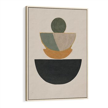 Obraz w ramie 70x100 - Podróżne Refleksyjne Odbicia - abstrakcyjny obraz, kolory ciepłe - rama drewno