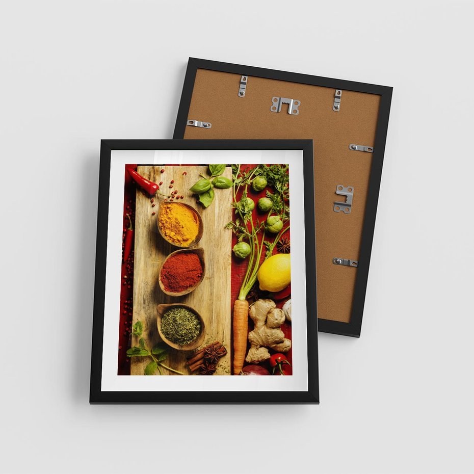 Plakat w ramie 40x50 - Smakowy Zmysł - przyprawy, kuchnia - rama czarna