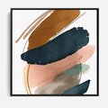 Obraz w ramie 50x50 - Migocące Impresje Przestrzeni - abstrakcyjny obraz, kolory ciepłe - rama czarna