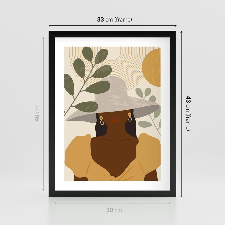 Plakat w ramie 30x40 - Grafika w Innowacyjnym Stylu - grafika, postać kobiety - rama czarna