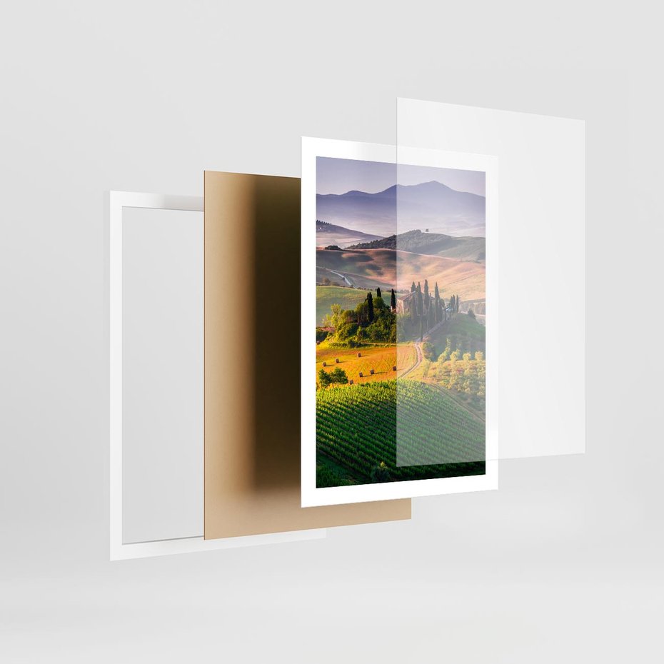 Plakat w ramie 50x70 - Pejzaż w perspektywie - pejzaż, perspektywa - rama biała