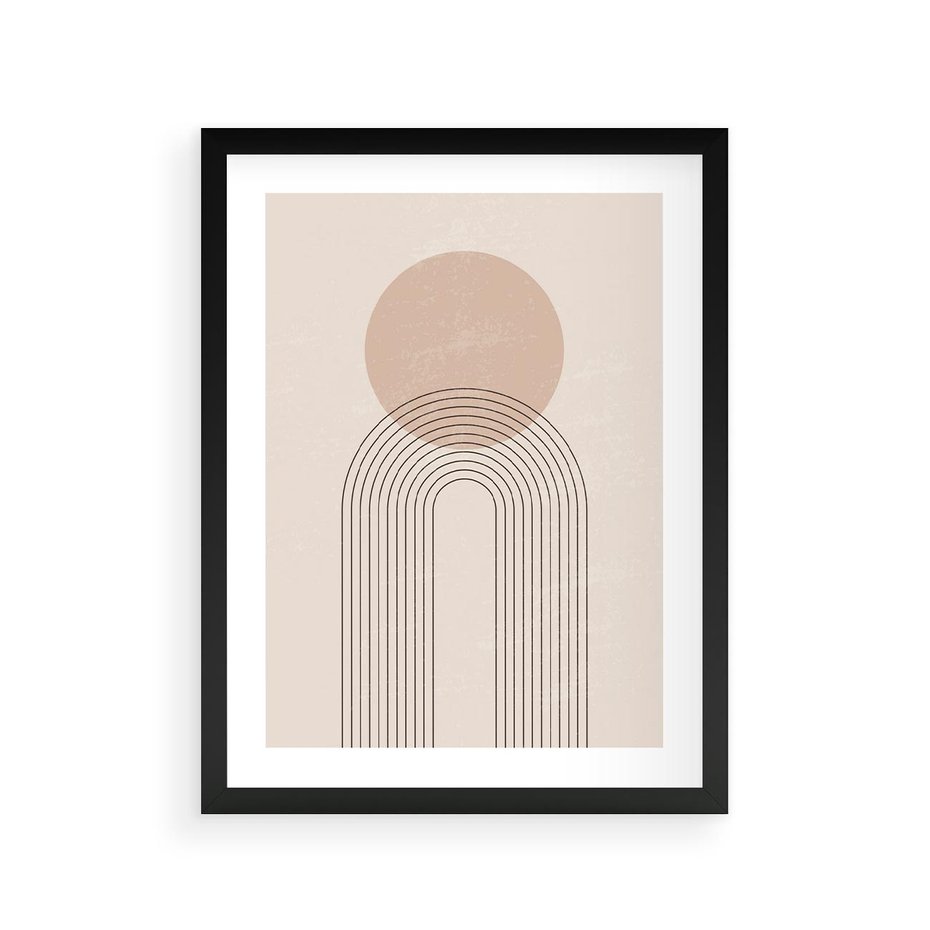 Plakat w ramie 30x40 - Konturem Zdefiniowane - boho plakat, minimalizm - rama czarna
