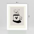 Plakat bez ramy 40x50 - Grafika Kubka w Czerni i Bieli - kubek, grafika