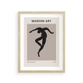 Plakat w ramie 30x40 - Modernistyczna Wizja - plakat modern, czarna postać - rama drewno
