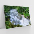 Obraz na płótnie 120x80 - Magia lasu nad rzeką - wodospad, rzeka