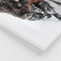 Zestaw obrazy w ramie 50x70 galeria - Bizon, łoś, zima, las - rama biała