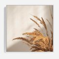 Obraz w ramie 80x80 - Swobodne trawy boho - boho, suche - rama biała