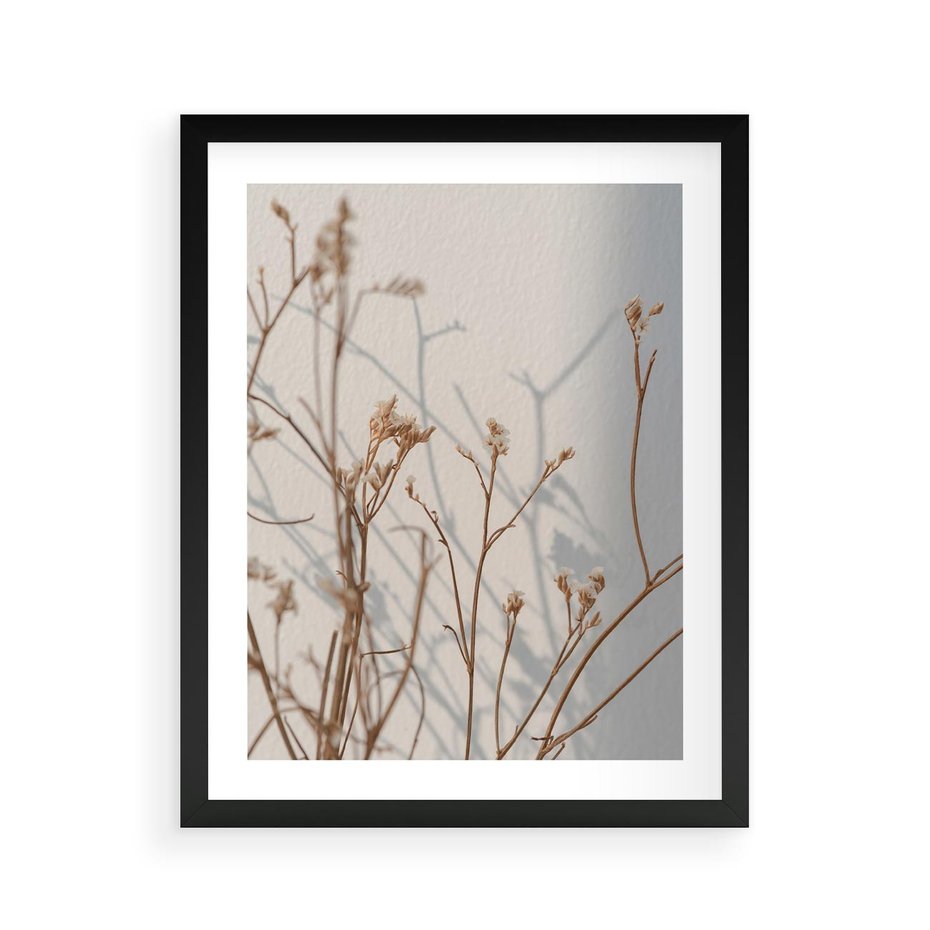 Plakat w ramie 40x50 - Boho gałązki suche - gałązki, suche - rama czarna