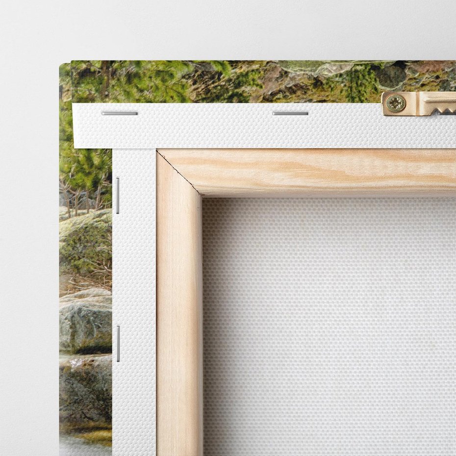 Obraz na płótnie 80x120 - Górski strumyk w harmonii - strumyk, górski