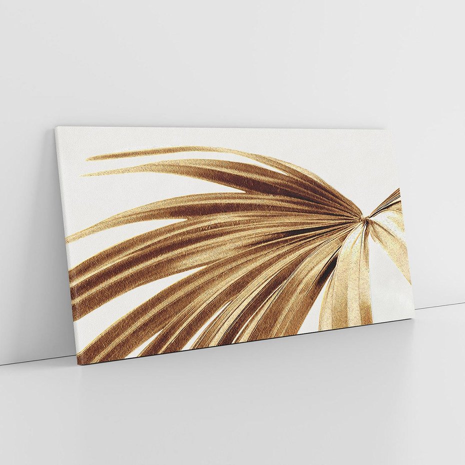 Obraz na płótnie 100x50 - Egzotyczny Blask - złote, liście