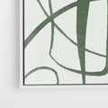 Obraz w ramie 80x80 - Zielony Spokój - zielona abstrakcja, spokojny plakat - rama biała