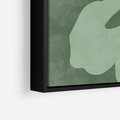 Obraz w ramie 50x50 - Kształty Zieleni - abstrakcyjny kształt, zielony plakat - rama czarna