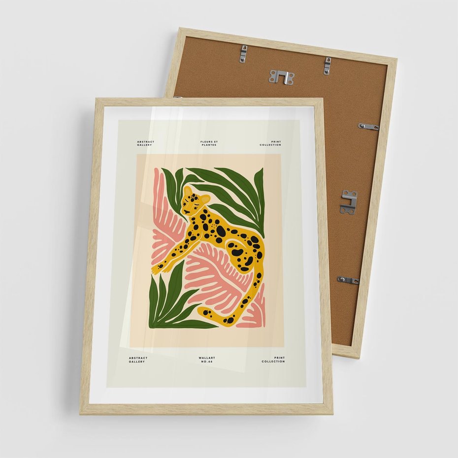 Plakat w ramie 50x70 - Rozkwitające Odbicia - nowoczesny plakat, gepard - rama drewno