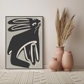 Obraz w ramie 70x100 - Konturujące Struktury - skandynawska sztuka, królik - rama czarna