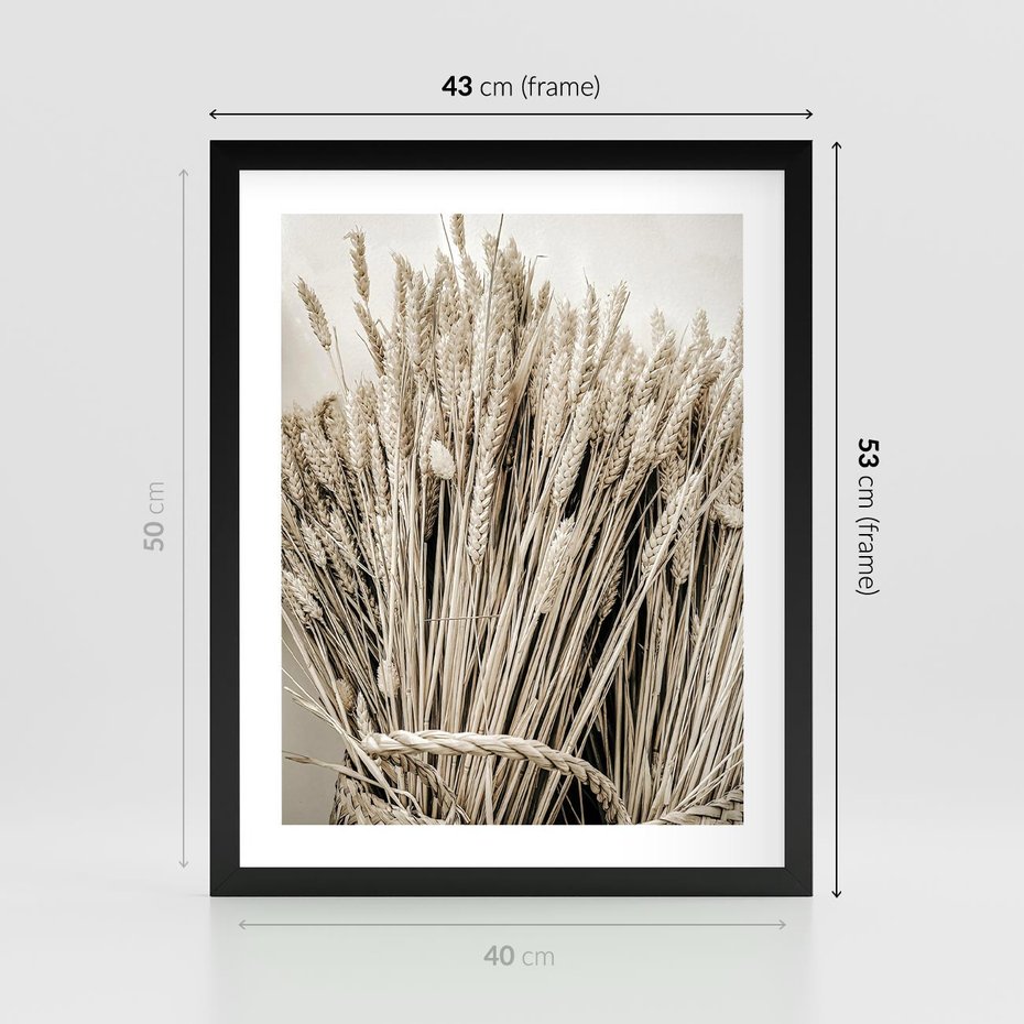 Plakat w ramie 40x50 - Letni Plon - zboże, kłosy zboża - rama czarna