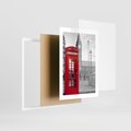 Plakat w ramie 30x40 - Budka w Londynie - Londyn, budka - rama biała