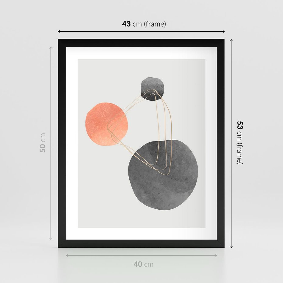 Plakat w ramie 40x50 - Złoty Blask Abstrakcji - abstrakcja, nowoczesny plakat - rama czarna