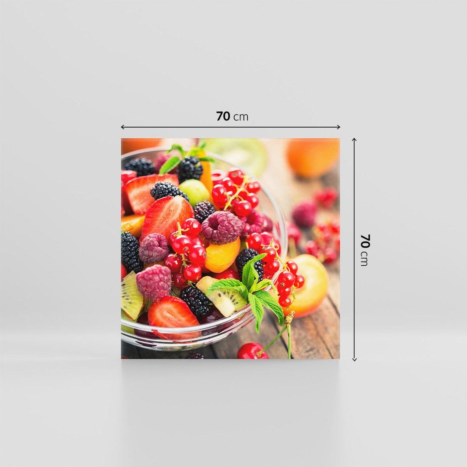 Obraz na płótnie 70x70 - Smakowite Porywy - owoce, jedzenie