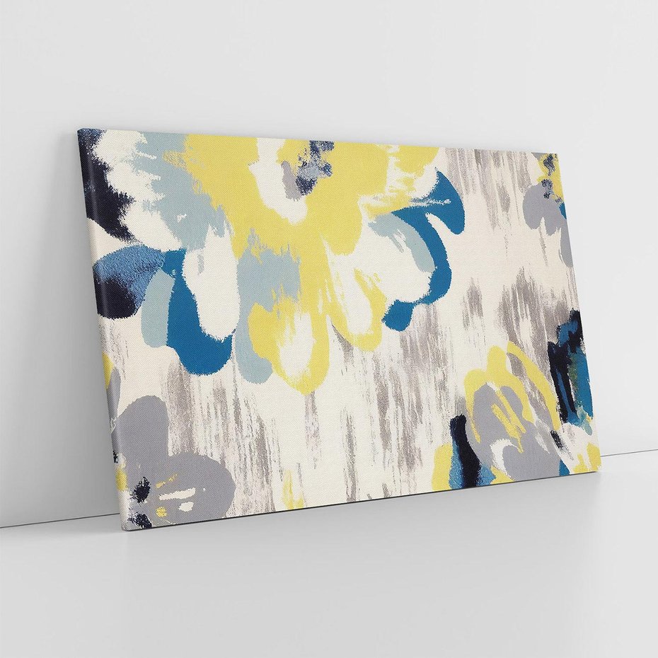 Obraz na płótnie 100x70 - Kwiatowe Impresje - malowane duże kwiaty, kolory żółty