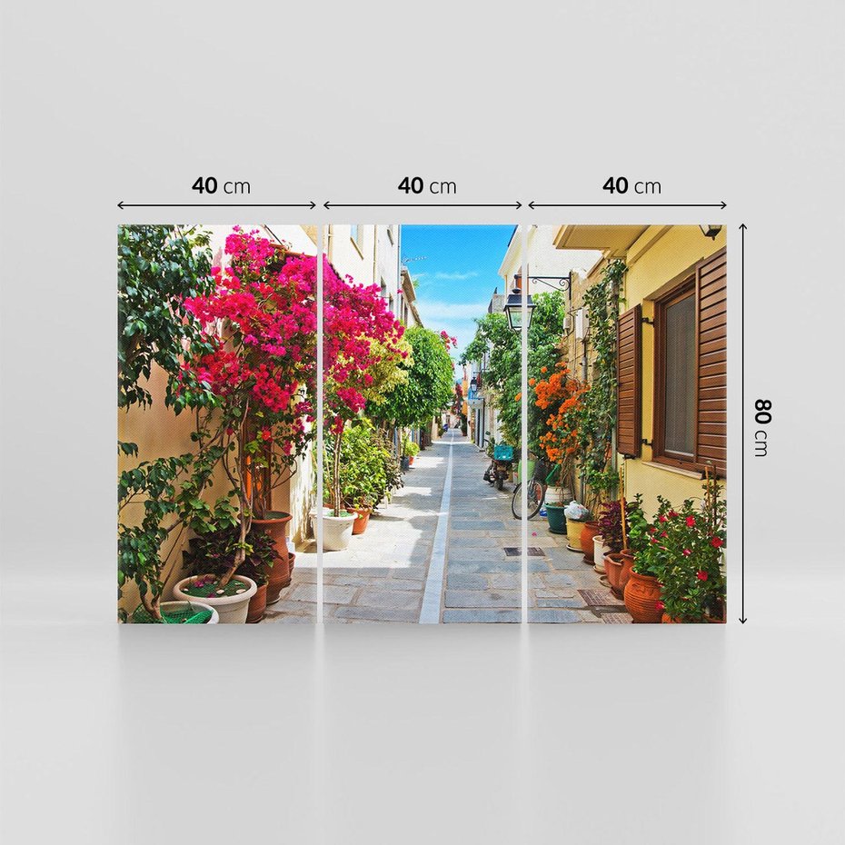 Obraz na płótnie 120x80 - Urok uliczek i miasteczka - Grecja, uliczka