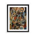 Plakat w ramie 40x50 - Podróżne Wizje Aberracji - abstrakcyjny obraz, mnogość kolorów - rama czarna