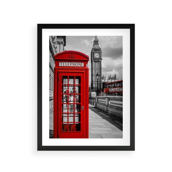 Plakat w ramie 40x50 - Budka w Londynie - Londyn, budka - rama czarna