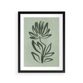 Plakat w ramie 30x40 - Zieleń Wyjątkowego Ukojenia - zielona abstrakcja, zgaszona zieleń - rama czarna
