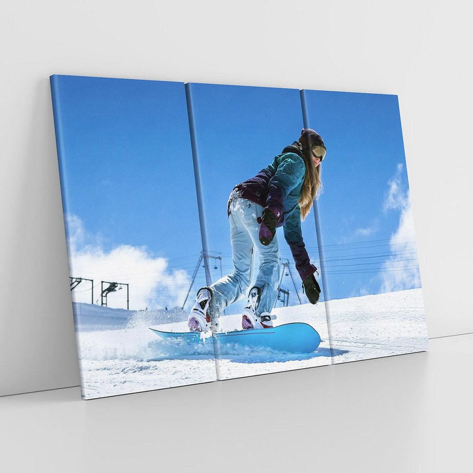 Obraz na płótnie 120x80 - Snowboard na zimowych zboczach - snowboard, zima