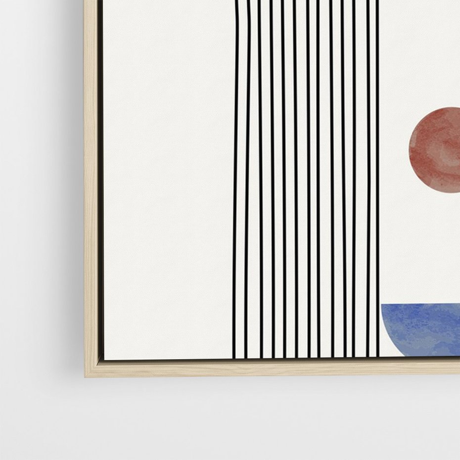 Obraz w ramie 80x120 - Symfonia Kształtów - nowoczesny plakat, styl midcentury - rama drewno